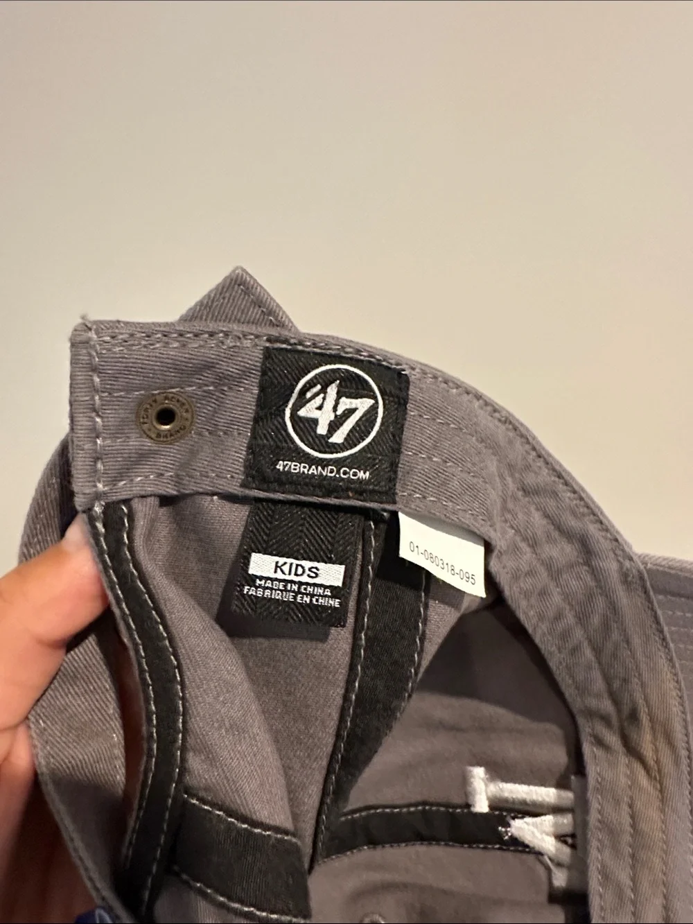 Kids Gray LA Embroidered Baseball Cap